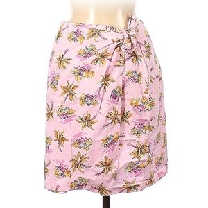 Vintage Y2K 90s Tropical Palm Tree Beach Swimsuit Coverup Wrap Mini Skirt